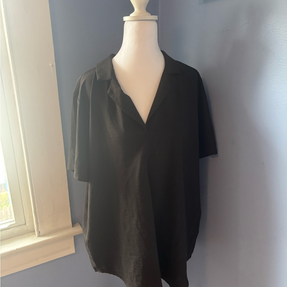 Hilary Radley Black Collared Top